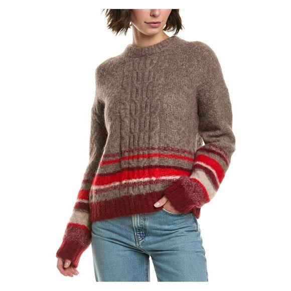 Velvet by Graham & Spencer $299 womens Elayne Alpaca & Wool-Blend Sweater large - Picture 1 of 3